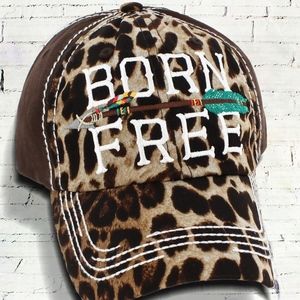 LEOPARD AND BROWN 'BORN FREE' ARROW CAP